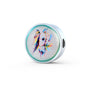Horse Painting Print Circle Charm Leather Woven Bracelet