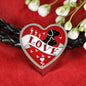 Cute Pets Print Heart Charm Leather Bracelet