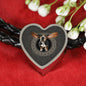 Amazing Basset Hound Dog Print Heart Charm Leather Bracelet