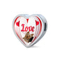 Yorkshire Terrier(Yorkie) Love Print Heart Charm Leather Bracelet