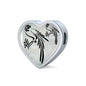 Parrot Vector Art Print Heart Charm Leather Woven Bracelet