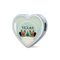 Yorkshire Terrier (Yorkie) Texas Print Heart Charm Bracelet