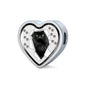 Nebelung Cat Print Heart Charm Leather Woven Bracelet