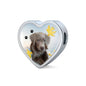 Weimaraner Print Heart Charm Braided Bracelet