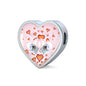 Maltese Dog Print Heart Charm Leather Bracelet