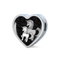 Cute Unicorn Print Heart Charm Leather Bracelet