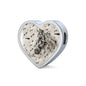 Appaloosa Horse Print Heart Charm Leather Bracelet