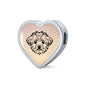 Maltese Dog Vector Art Print Heart Charm Leather Woven Bracelet