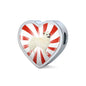 American Eskimo Dog Print Heart Charm Leather Bracelet