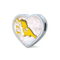 Cockatoo Parrot Art Print Heart Charm Leather Woven Bracelet