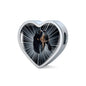 Bluetick Coonhound Dog Print Heart Charm Leather Bracelet