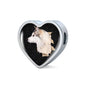 Siberian Husky Dog 3D Print Heart Charm Leather Woven Bracelet