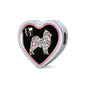 Pomeranian Dog Love Print Heart Charm Leather Woven Bracelet