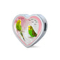 Budgerigar Parrot Print Heart Charm Leather Woven Bracelet