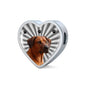 Rhodesian Ridgeback Print Heart Charm Braided Bracelet