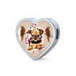 Brussels Griffon Dog Print Heart Charm Leather Bracelet