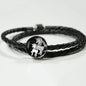 Cute Unicorn Print Circle Charm Leather Bracelet