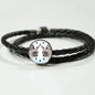 Tonkinese Cat Print Circle Charm Leather Bracelet