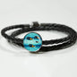 Achilles Tang Fish Print Luxury Circle Charm Leather Bracelet