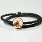 Airedale Terrier Print Luxury Circle Charm Leather Bracelet
