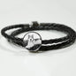 Alaskan Malamute Print Circle Leather Charm Bracelet