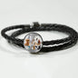 Pets Group Print Circle Charm Leather Bracelet