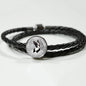 Boston Terrier Print Woven Leather Charm Bracelet