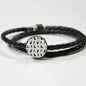 Labrador Retriever Pattern Print Circle Charm Leather Bracelet