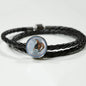 American Paint Horse Print Circle Charm Leather Bracelet