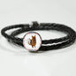 Amazing Australian Terrier Print Circle Charm Leather Bracelet
