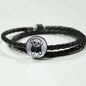 Cute Dog Art Print Circle Charm Leather Bracelet