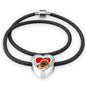 Tibetan Mastiff Print Heart Charm Braided Bracelet