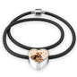 Airedale Terrier Print Luxury Heart Charm Leather Bracelet