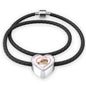 Shih Tzu Dog Print Heart Charm Leather Bracelet