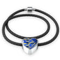 Zebrafish Fish Print Heart Charm Braided Bracelet