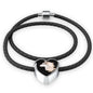 Siberian Husky Dog 3D Print Heart Charm Leather Woven Bracelet