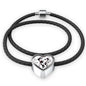 Dalmatian Dog Art Print Heart Charm Leather Woven Bracelet