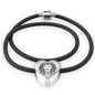 Lion Black&White Art Print Heart Charm Leather Woven Bracelet