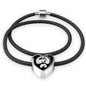 Siberian Husky Dog Print Heart Charm Leather Bracelet