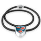 Siamese Fighting Fish Print Heart Charm Braided Bracelet