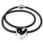 Amazing Snake Print Heart Charm Leather Bracelet