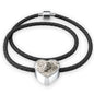 Appaloosa Horse Print Heart Charm Leather Bracelet