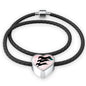 Horse Running Art Print Heart Charm Leather Woven Bracelet