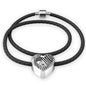 Black&White Snake Print Heart Charm Leather Bracelet