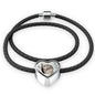Charming Cat Art Print Heart Charm Leather Woven Bracelet
