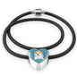 Pembroke Welsh Corgi Dog Art Print Heart Charm Leather Woven Bracelet