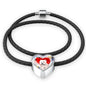 West Highland White Terrier Print Heart Charm Braided Bracelet