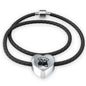 Cute Dog Art Print Heart Charm Leather Bracelet