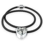 Parrot Vector Art Print Heart Charm Leather Woven Bracelet