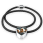 Haflinger Horse Art Print Heart Charm Leather Woven Bracelet